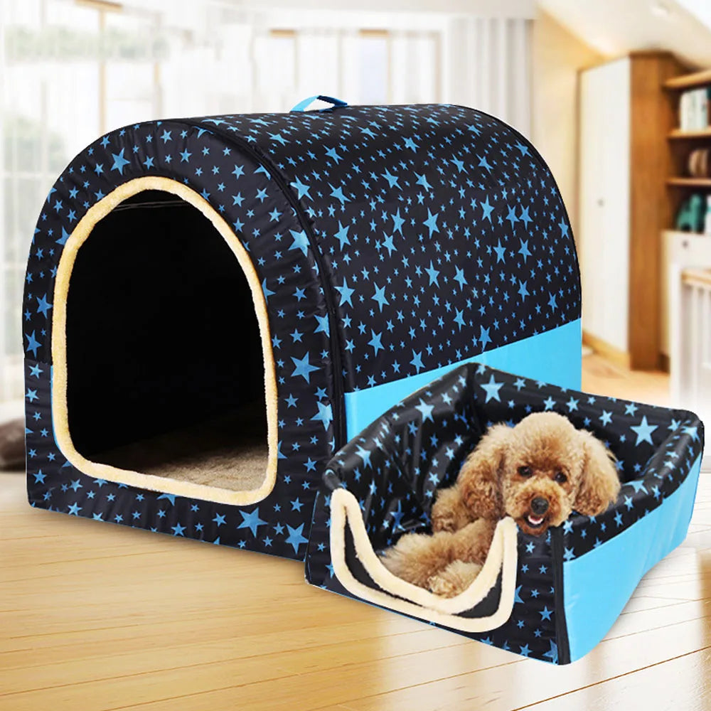 Foldable Star Print Comfortable Pet Bed