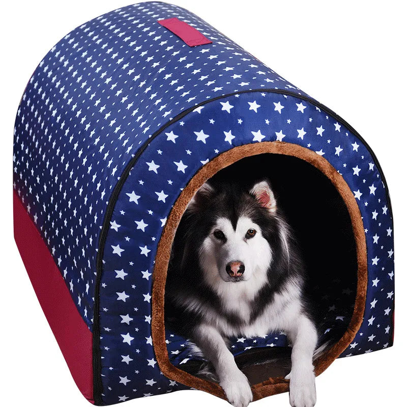 Foldable Star Print Comfortable Pet Bed
