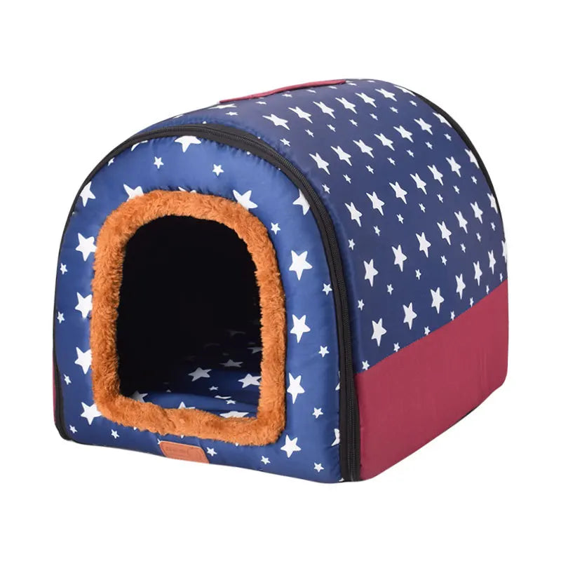 Foldable Star Print Comfortable Pet Bed