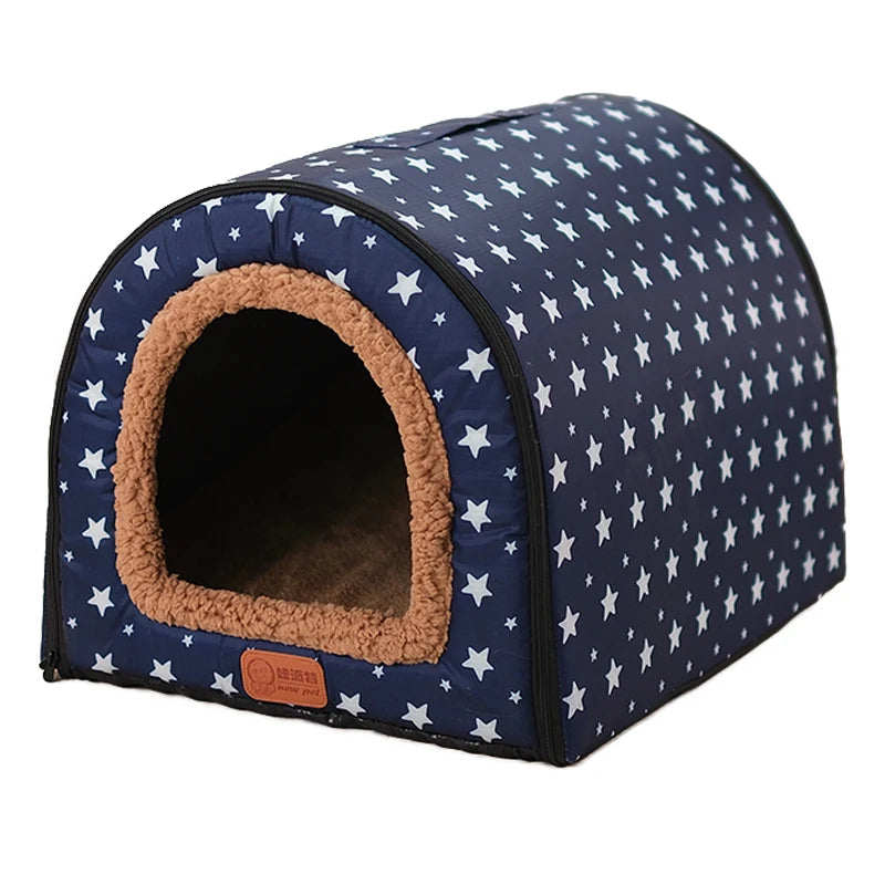 Foldable Star Print Comfortable Pet Bed