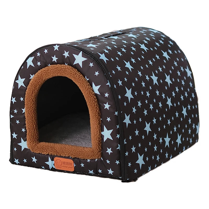 Foldable Star Print Comfortable Pet Bed