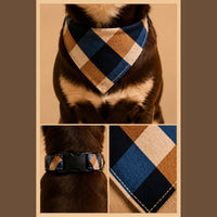 Fashion Bandana Collar front, buckle, and fabric detail collage